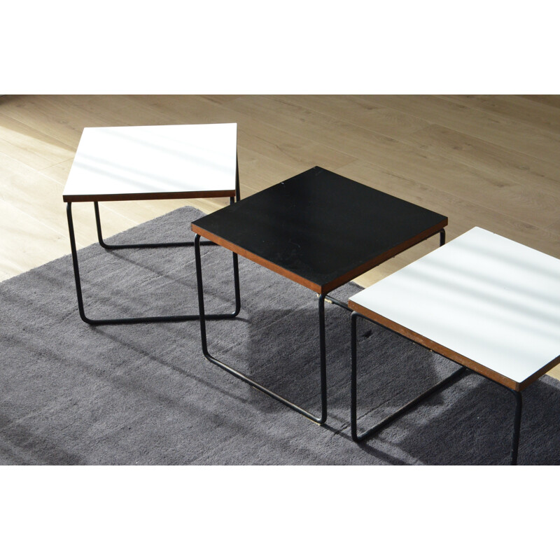 Set of 3 coffee table "Volante" Pierre Guariche Steiner - 1950s