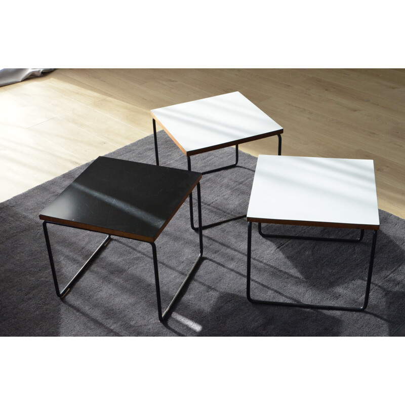 Set of 3 coffee table "Volante" Pierre Guariche Steiner - 1950s
