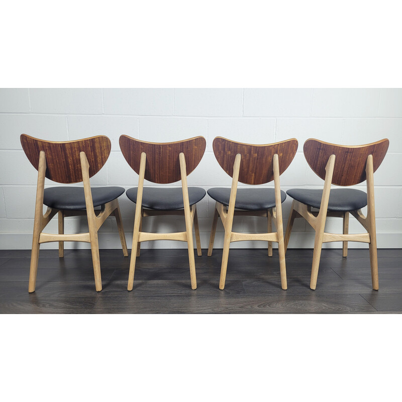 Set of 4 vintage teak and solid beech veneer chairs by G Plan, 1950