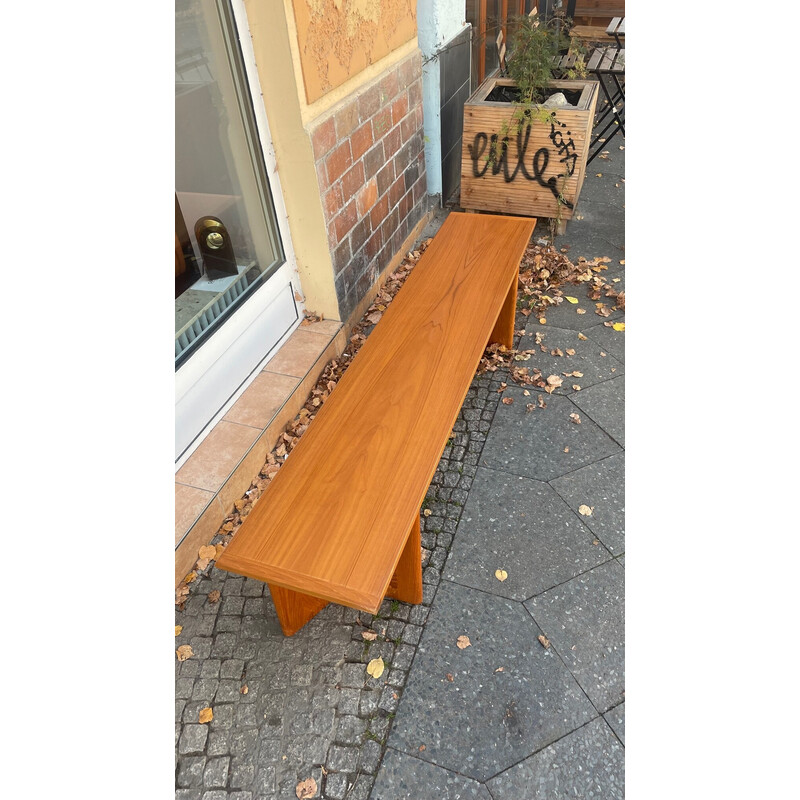 Scandinavian vintage teak bench, 1970s