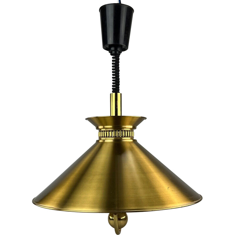 Vintage brass pendant lamp by Hugo Frandsen for Fransen, Denmark 1960-1970s