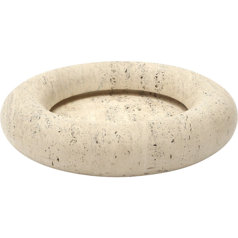 Vintage travertine bowl by Egidio Di Rosa and Pier Alessandro Giusti for Up and Up, 1970s