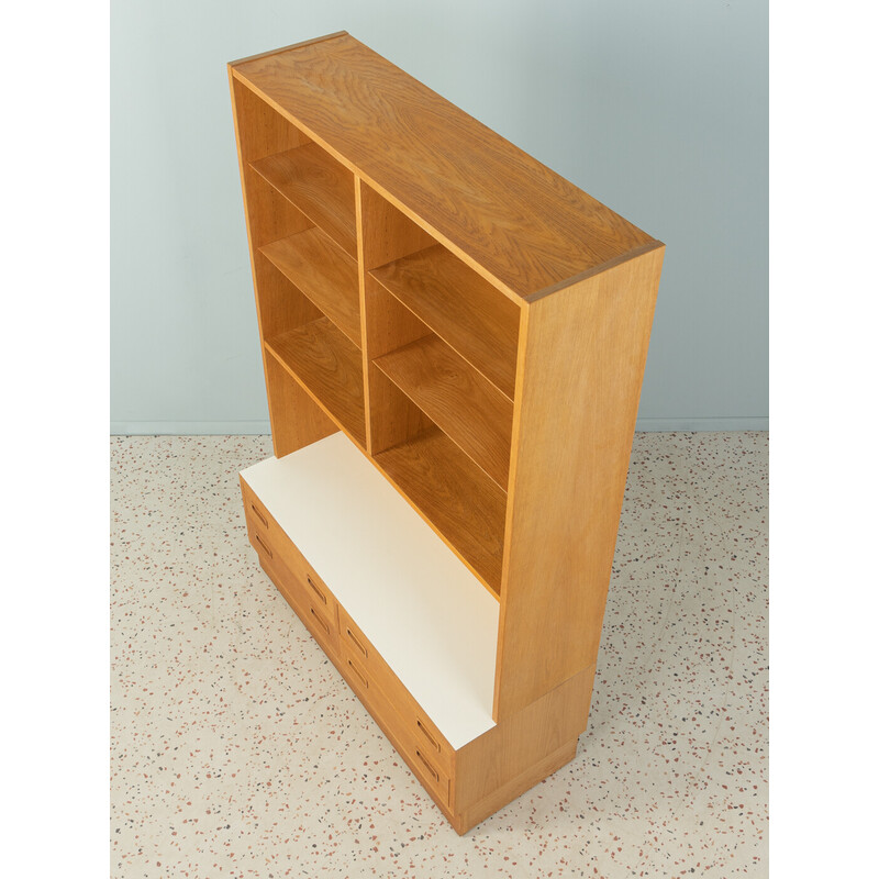 Vintage oakwood and white formica bookcase by Poul Hundevad, Denmark 1960