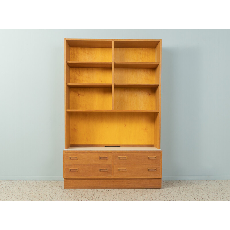 Vintage oakwood and white formica bookcase by Poul Hundevad, Denmark 1960