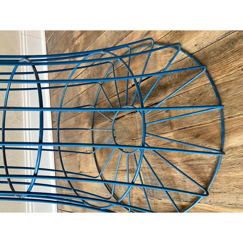 Vintage coat rack in blue lacquered metal wire by Verner Panton for Luber