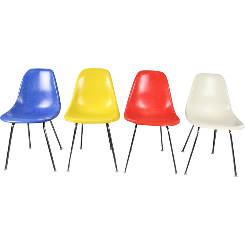 Set of 4 "DSX" chairs by Eames for Herman Miller - 1960s