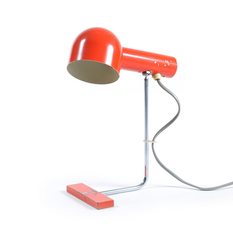 Lampe de table rouge Josef Hurka - 1960