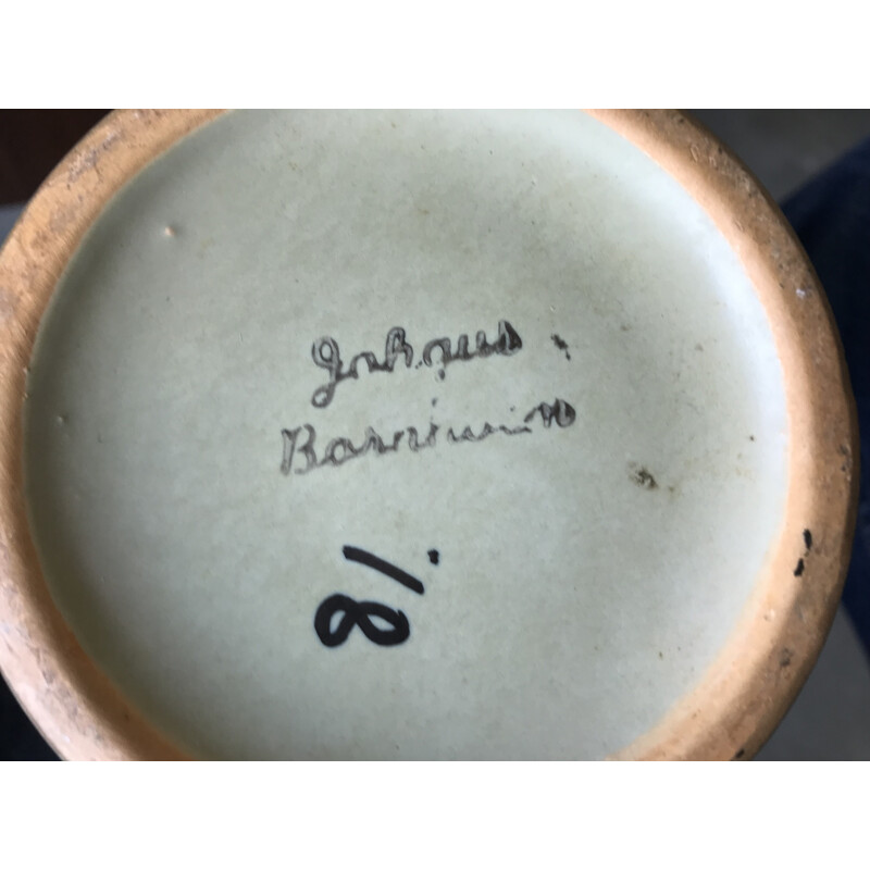 Pareja de jarrones de cerámica vintage de Johgus Bornholm, Dinamarca 1970