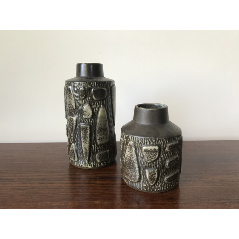 Pair of vintage ceramic vases by Johgus Bornholm, Denmark 1970s