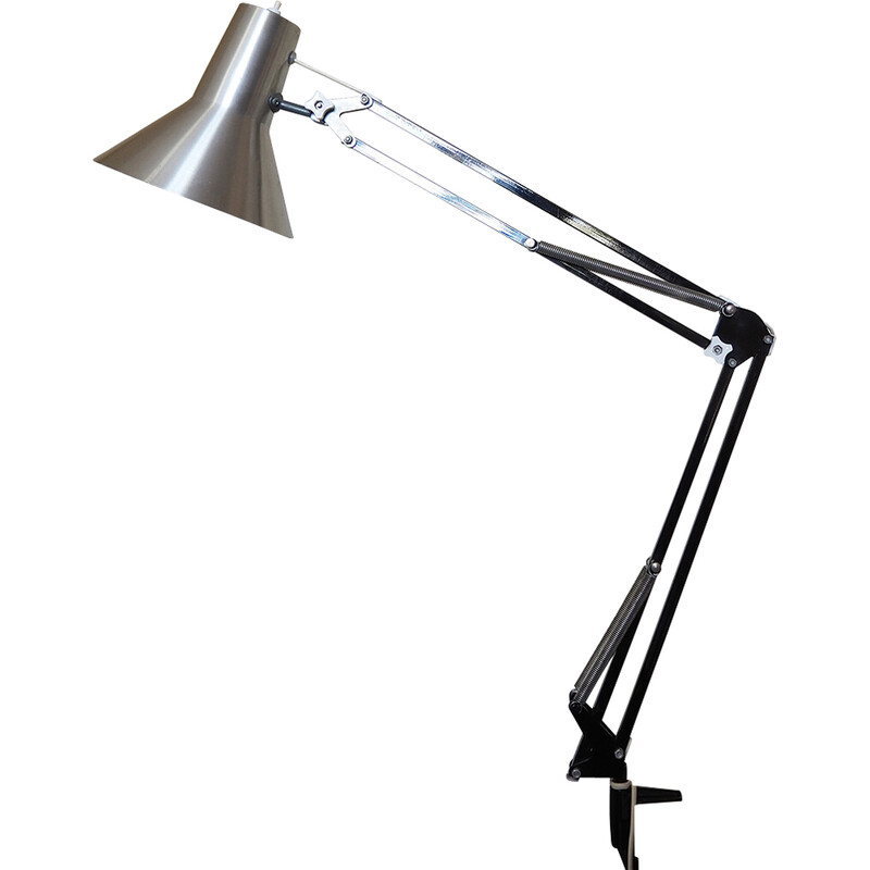 Vintage aluminium bureaulamp van Lyskaer Belynsing, Denemarken 1970