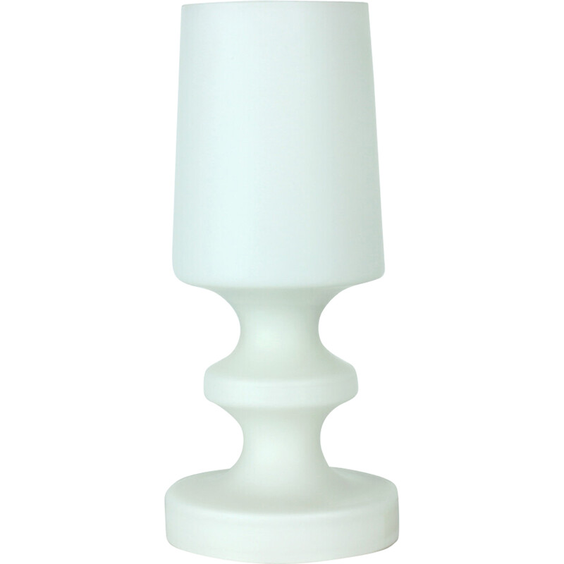 Vintage white opaline glass table lamp by Stefan Tabery for Opp Jihlava, Czechoslovakia 1960s