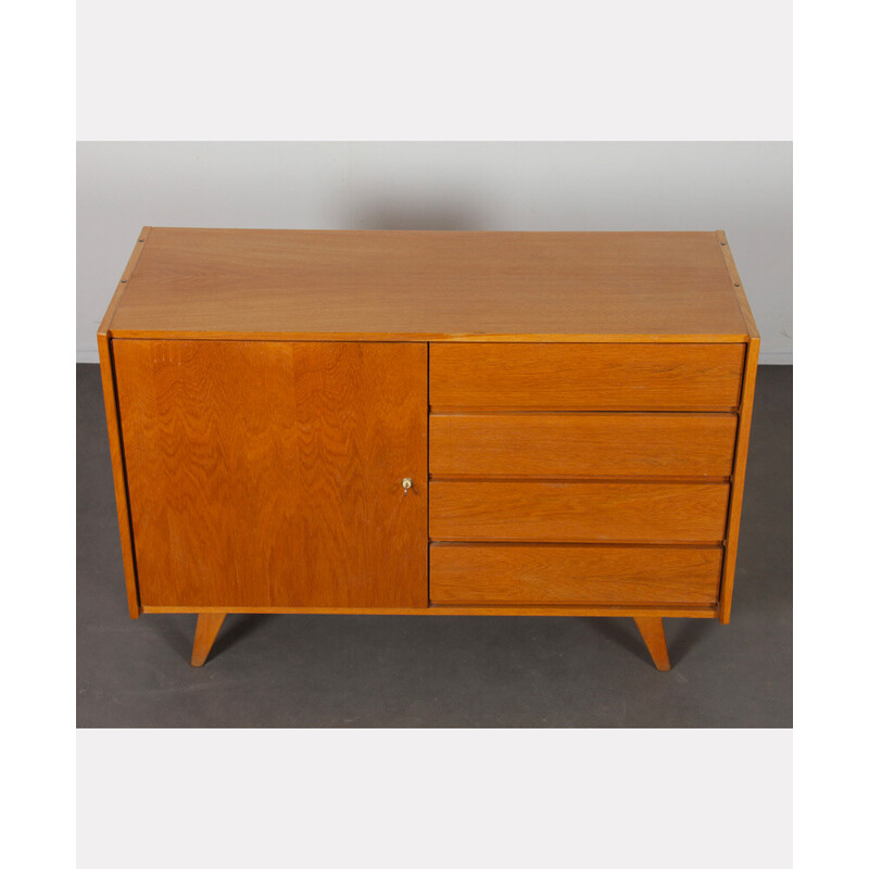 Vintage U-458 oakwood and plastic molded chest of drawers by Jiri Jiroutek for Interier Praha, Czech Republic 1960