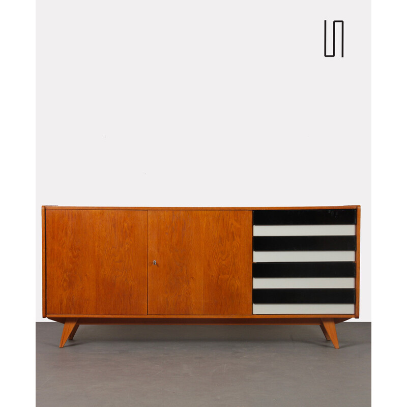 Vintage U-460 oakwood sideboard by Jiri Jiroutek for Interier Praha, Czech Republic 1960s