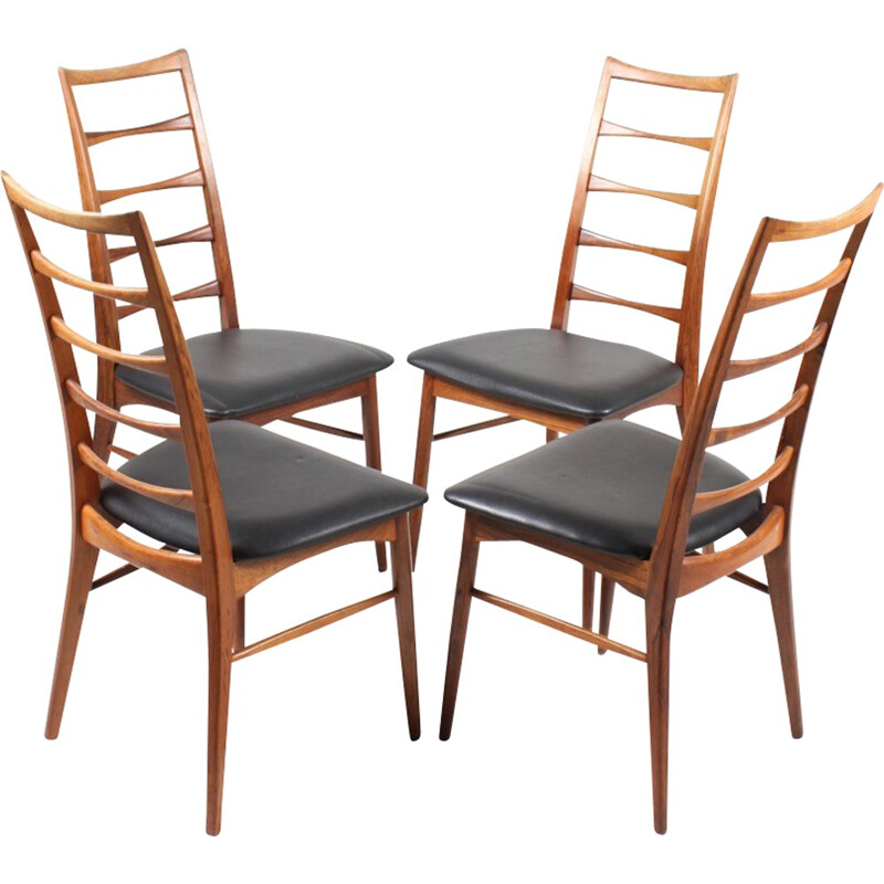 Suite de 4 chaises à repas en palissandre par Niels Koefoed - 1960