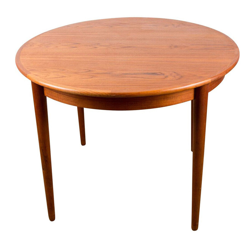 Vintage teak round table by Johannes Andersen, Denmark 1960s