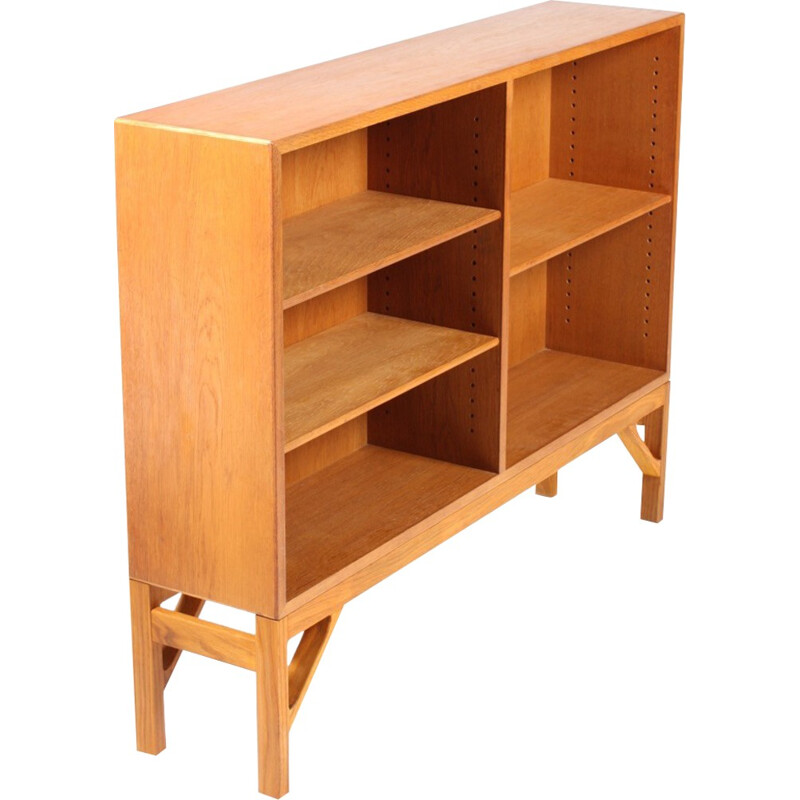 Vintage Danish Oak Bookcase by Børge Mogensen for FDB, 1960s