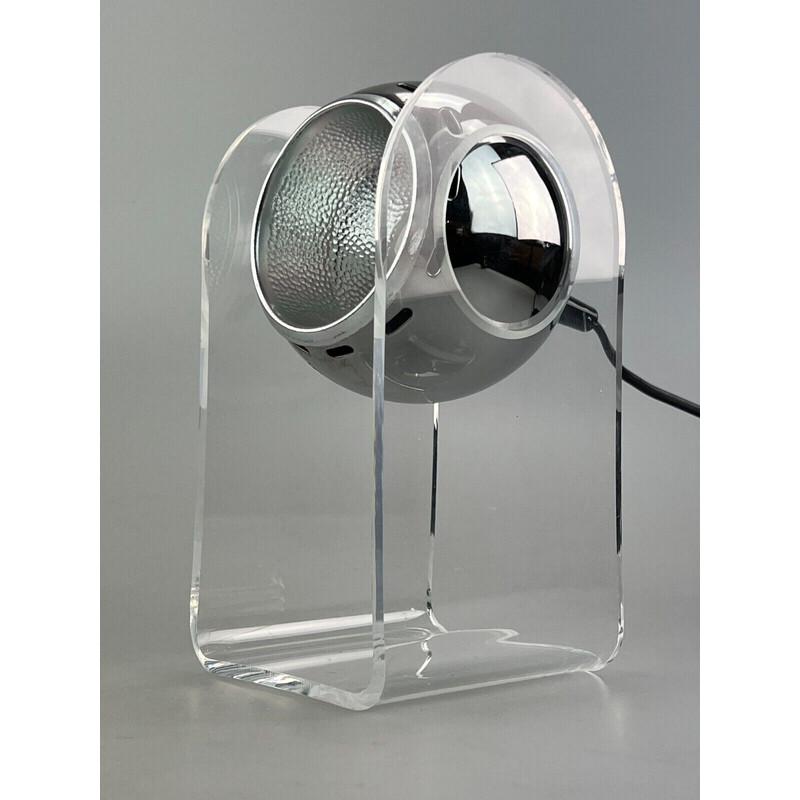 Lampe de table vintage modèle 540 en chrome acrylique par Gino Sarfatti pour Arteluce, 1960-1970