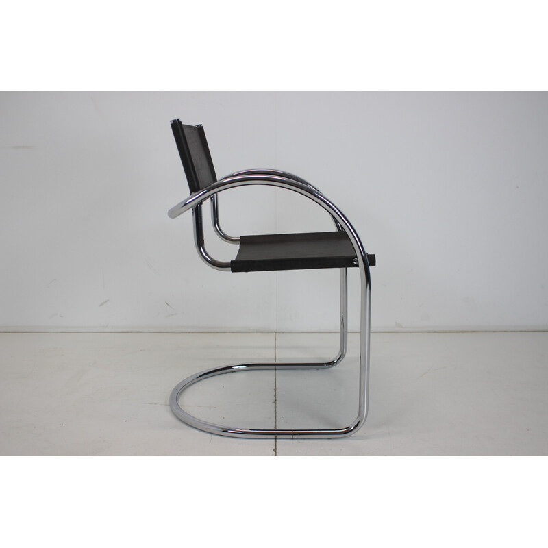 Vintage chrome and leather armchair, Czechoslovakia 1970s