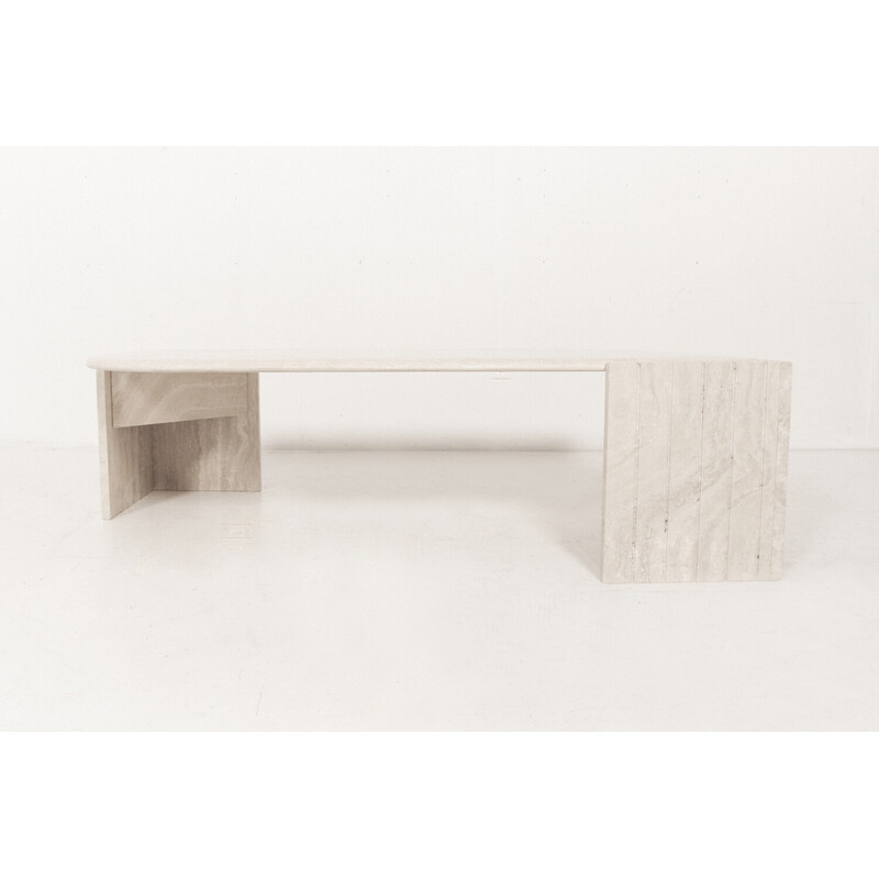 Vintage travertine coffee table, Italy 1970s