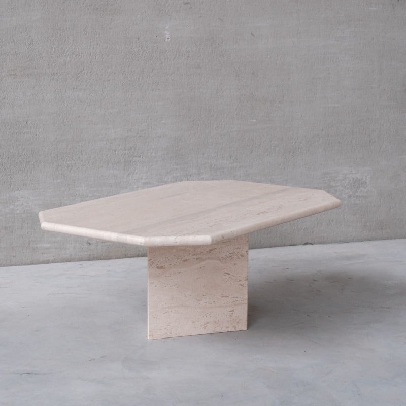 Vintage travertine coffee table, Belgium 1970s