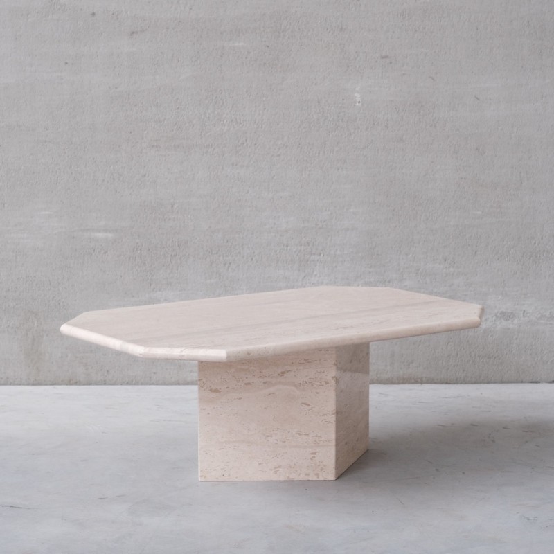 Vintage travertine coffee table, Belgium 1970s