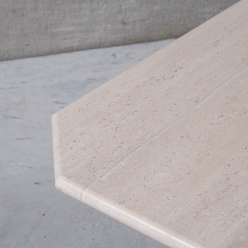 Vintage travertine coffee table, Belgium 1970s