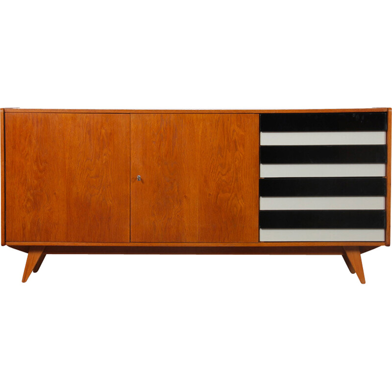 Vintage U-460 oakwood sideboard by Jiri Jiroutek for Interier Praha, Czech Republic 1960s