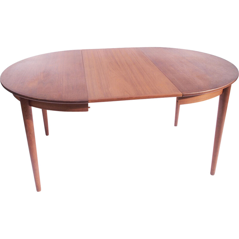 Mesa redonda Vintage teak por Johannes Andersen, Dinamarca 1960