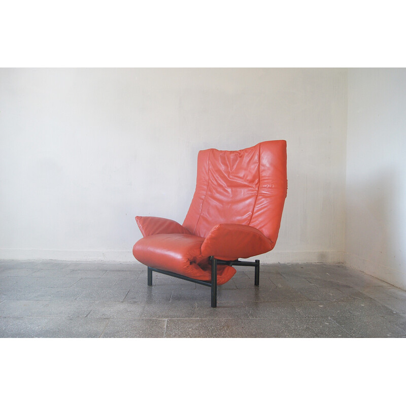 Italian vintage Veranda lounge armchair by Vico Magistretti for Cassina, 1980s