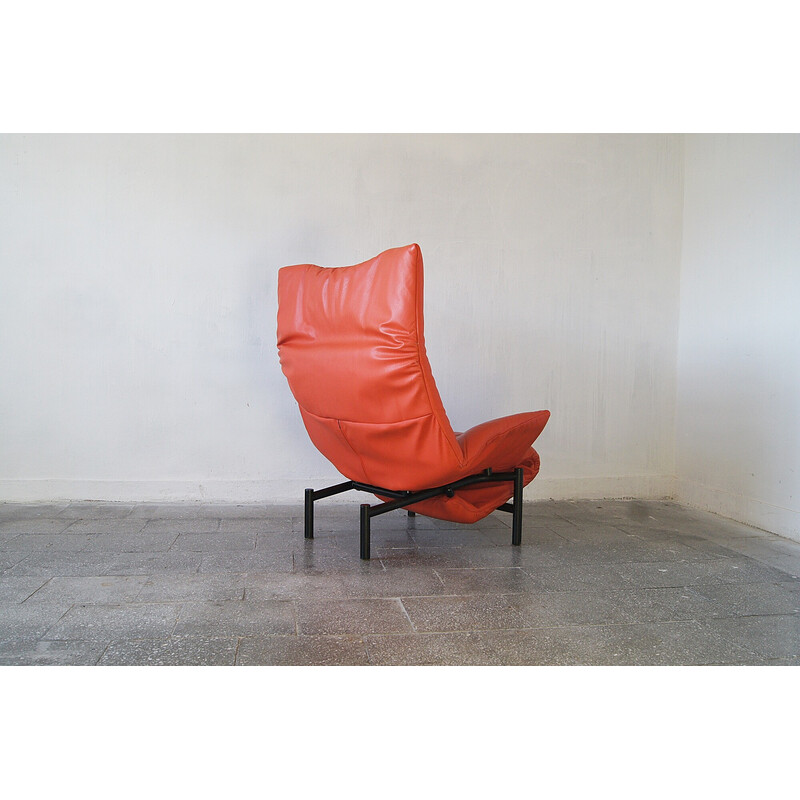 Fauteuil lounge vintage italien Veranda par Vico Magistretti pour Cassina, 1980