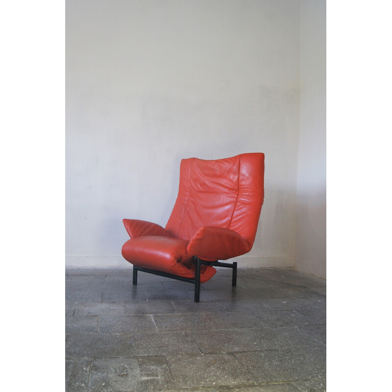 Italian vintage Veranda lounge armchair by Vico Magistretti for Cassina, 1980s