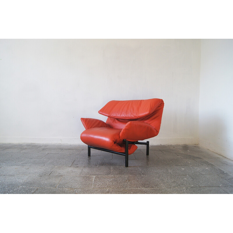 Italian vintage Veranda lounge armchair by Vico Magistretti for Cassina, 1980s