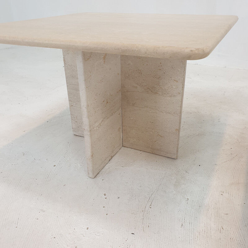 Italian vintage travertine nesting tables, 1980s