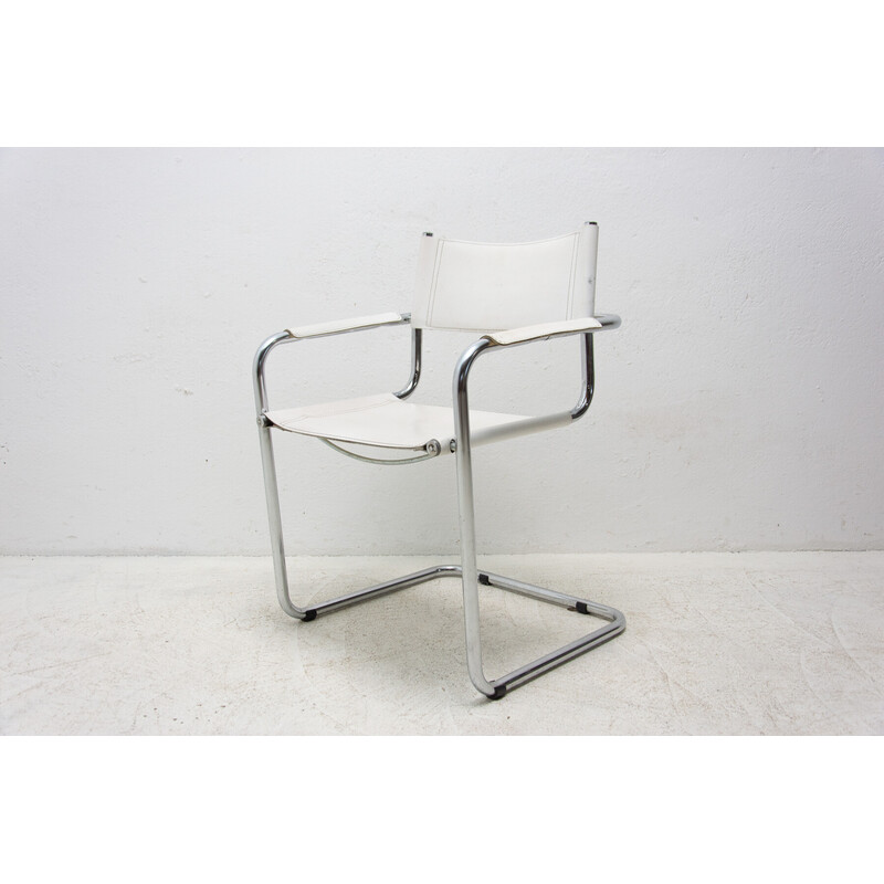 Set van 3 vintage B-34 fauteuils in staal, leer en chroom van Marcel Breuer, jaren 1970