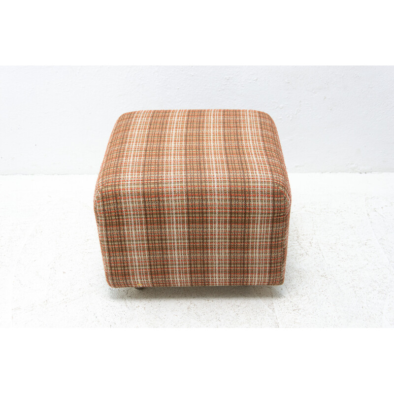 Vintage fabric pouf, Czechoslovakia 1980s