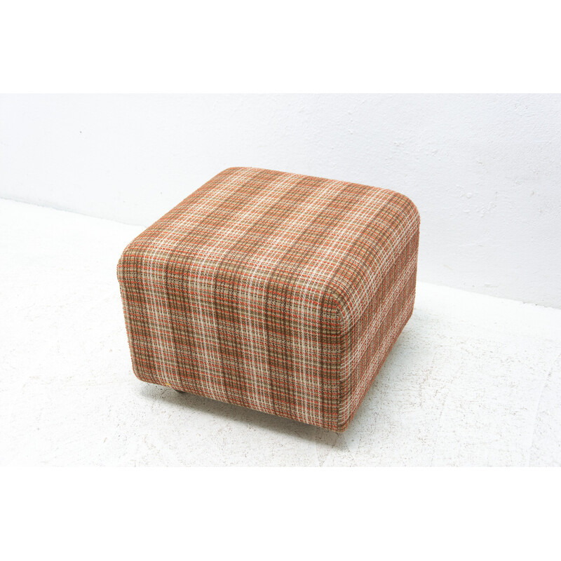 Vintage fabric pouf, Czechoslovakia 1980s