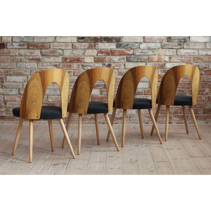 Conjunto de 4 sillas de tela Kvadrat vintage de Antonin Šuman, República Checa años 60