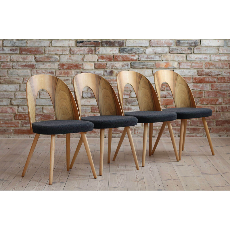 Set of 4 vintage Kvadrat fabric chairs by Antonin Šuman, Czech Republic 1960s