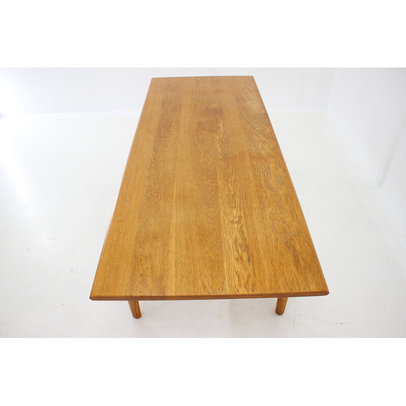 Mesa de centro vintage de madera maciza de roble "At-15" de Hans J Wegner para Andreas Tuck, Dinamarca años 60