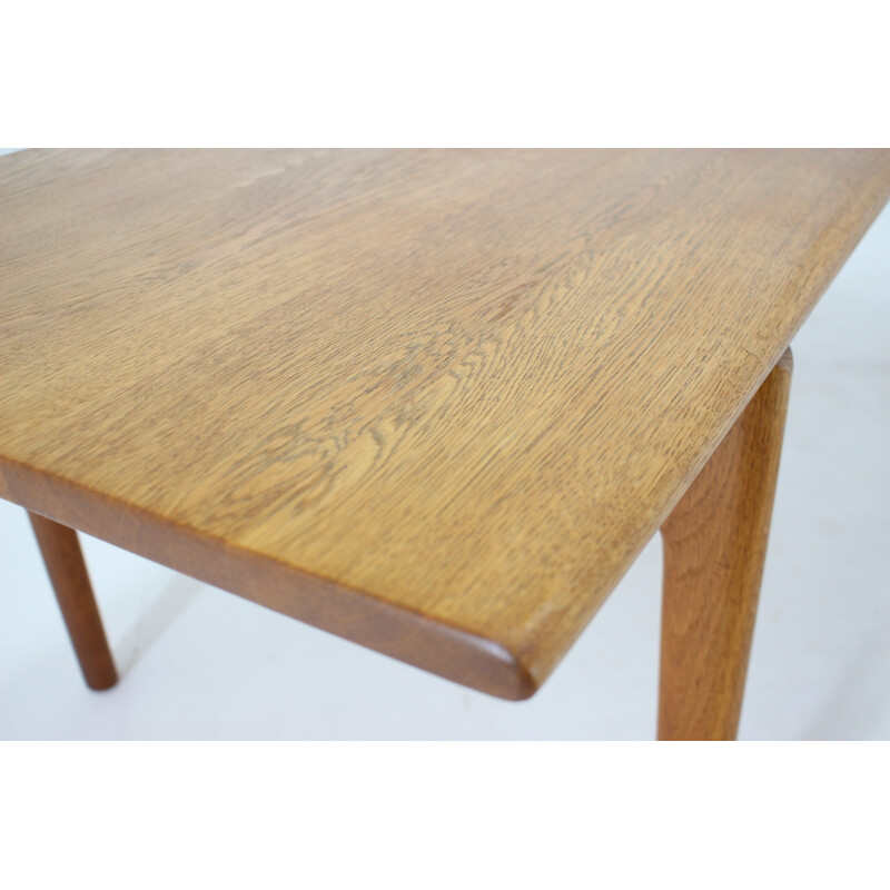 Vintage massief eikenhouten salontafel "At-15" van Hans J Wegner voor Andreas Tuck, Denemarken 1960