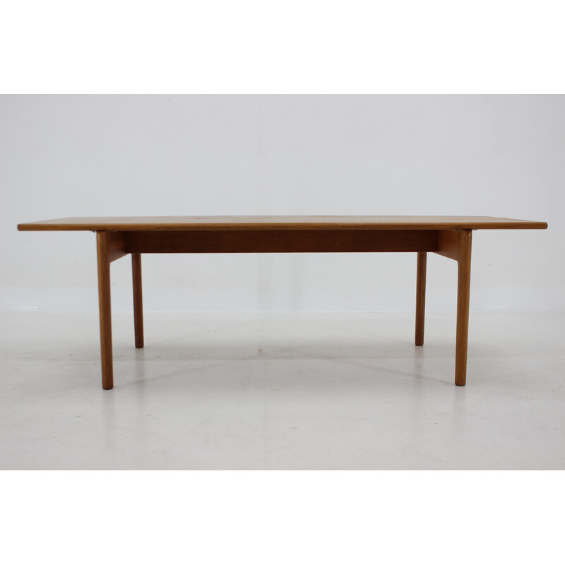 Mesa de centro vintage de madera maciza de roble "At-15" de Hans J Wegner para Andreas Tuck, Dinamarca años 60