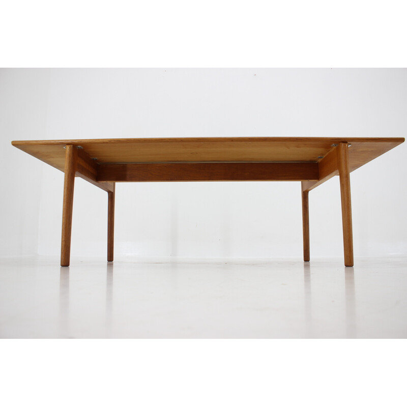 Tavolino vintage in legno di quercia massiccio "At-15" di Hans J Wegner per Andreas Tuck, Danimarca 1960