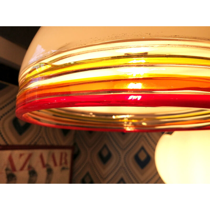 Vintage Febo Murano glass pendant lamp by Roberto Pamio and Renato Toso for Leucos