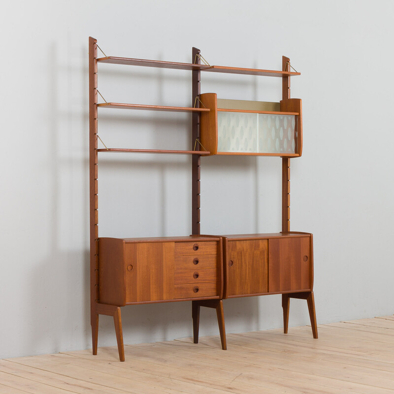 Vintage Ergo wall unit in teak by John Texmon for Blindheim Møbelfabrikk, Norway 1960s