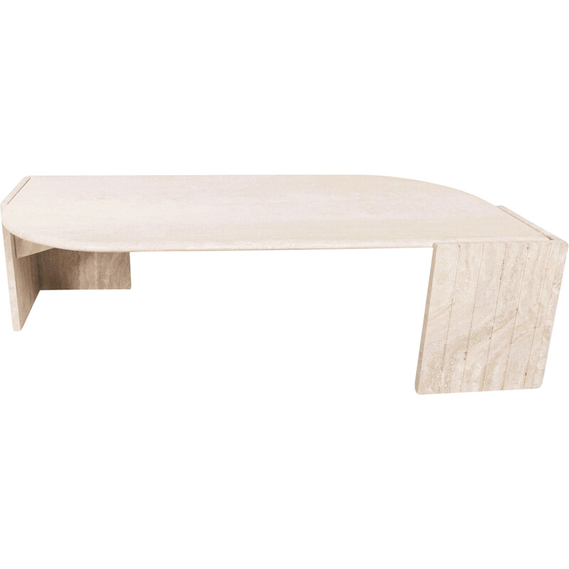 Vintage travertine coffee table, Italy 1970s