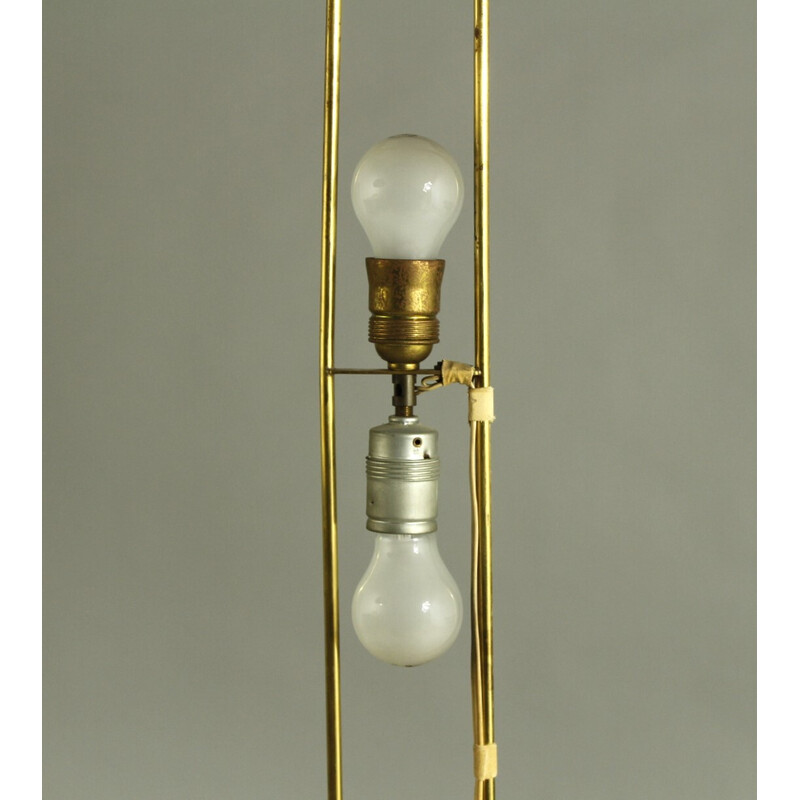 Vintage Lugano floor lamp in brass and cocoon by H. Klingele for Artimeta, Netherlands 1950s