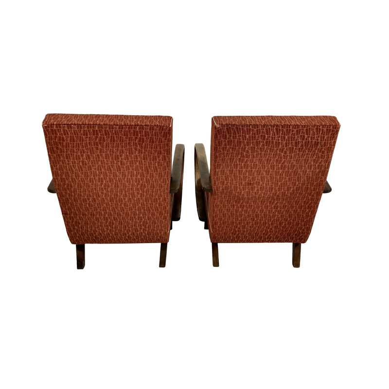 Pair of vintage armchairs model H-227 by Jindrich Halabala for Up Závody, 1950s