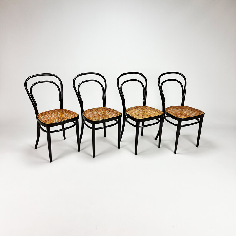 Set of 4 vintage Thonet 214 beechwood chairs by Michael Thonet