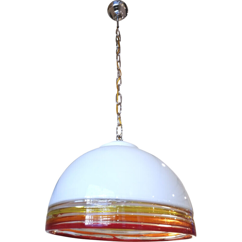 Vintage Febo Murano glass pendant lamp by Roberto Pamio and Renato Toso for Leucos