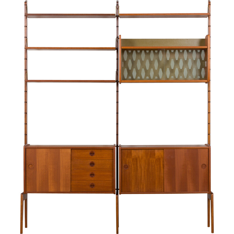 Vintage Ergo wall unit in teak by John Texmon for Blindheim Møbelfabrikk, Norway 1960s